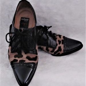 Vintage, dyed pony, leopard print, leather, shoes